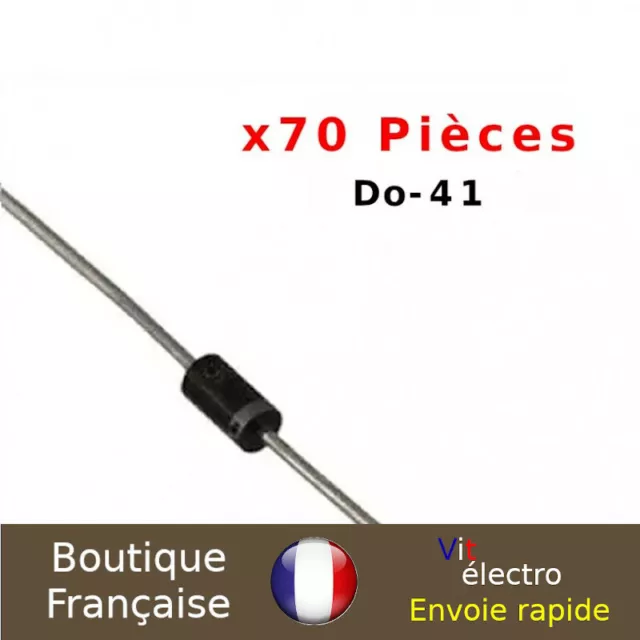 X70 Pcs Diode schottky SB140, 1A 40V DO-41 DO-204AL 7502F