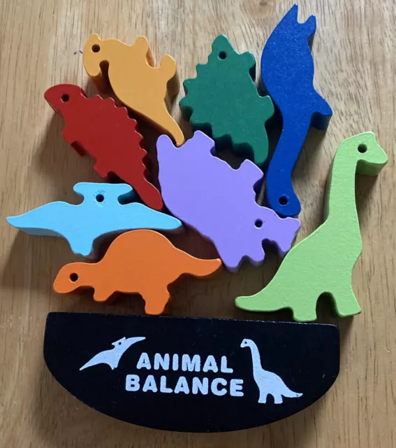 Anekoul Wooden Dinosaur Balance Game