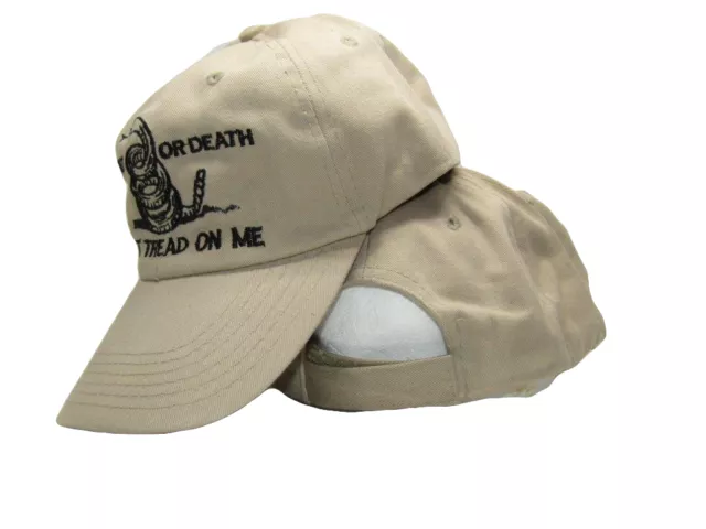 Liberty or Death Culpeper Gadsden Don't Tread On Me Khaki Hat Ball Cap