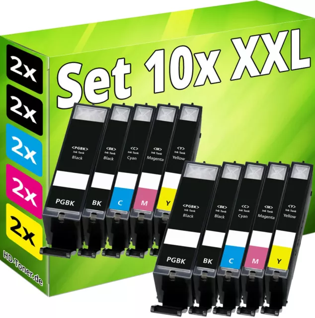 10 XL PATRONEN für CANON PIXMA IP7250 MG5450 MG5550 MG6450 MG6650 MG7550 MX925