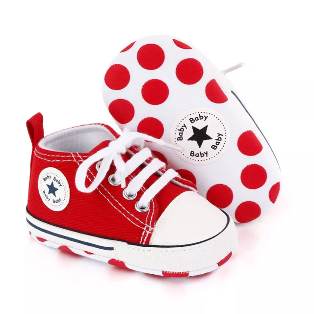 Newborn Pram Shoes Infant Sneakers Toddler PreWalker Trainers 0-18 Baby Boy Girl