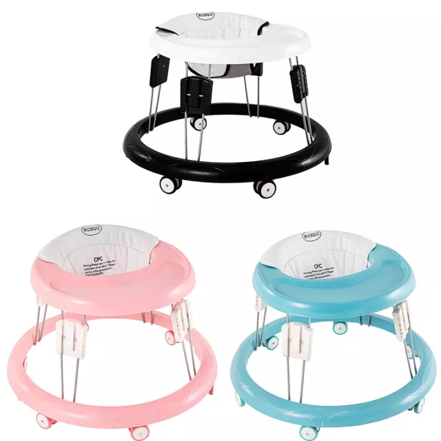 4-in-1 Baby Walker Folding Infant Walker Adjustable Toddler Activity Center