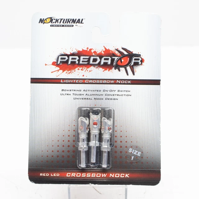 Predator Lighted Crossbow Nock 3pk Night Red Size 1 Lot of 3 Packs, 9 Total