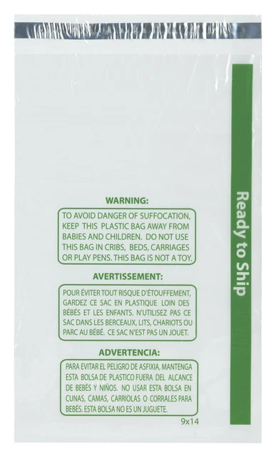 Plymor Ready to Ship 1.5 Mil Wicketed Poly Bags, 9" x 14" (Pack of 500)