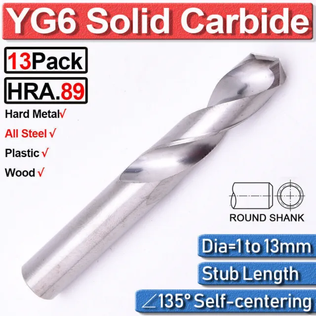 Tungsten Solid Carbide Stub Length Twist Drills YG6 Short Carbide Drill Bit