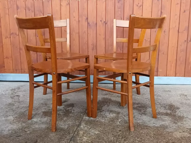 4x 50s Vintage Esszimmer Stuhl Frankfurter Küchenstühle Kneipenstuhl Holzstuhl B