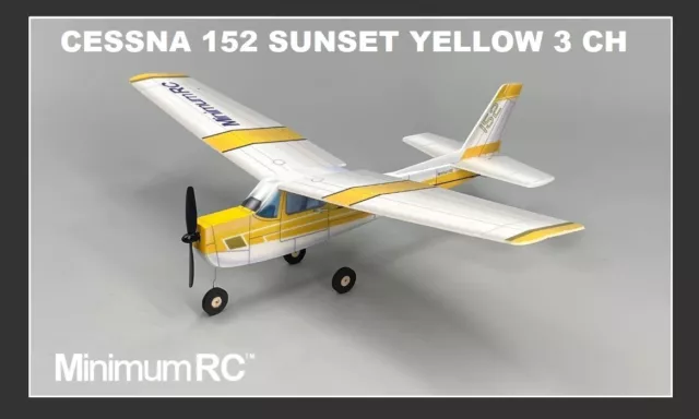 Minimum RC Cessna-152 Sunse Yellow 3 Ch with Motor +Servos and Battery x 1