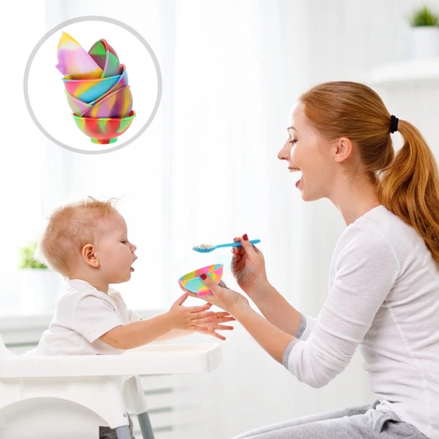 Tazón de comida sólida para bebé 7X7X3,2 cm gel de sílice para niños pequeños
