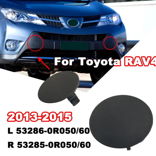 LEFT+RIGHT FRONT BUMPER Tow Hook Eye Cover Cap Fit For Toyota RAV4
