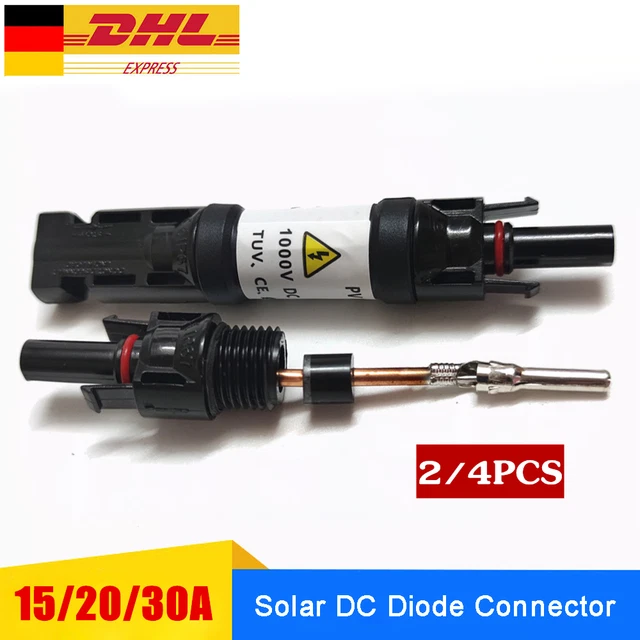 2/4TLG SOLARDIODENSTECKER SOLARDIODE Kompatibler 15-30A Stecker Diode Kompatibler 15 30a Stecker Diode Solarmodul 127093874450