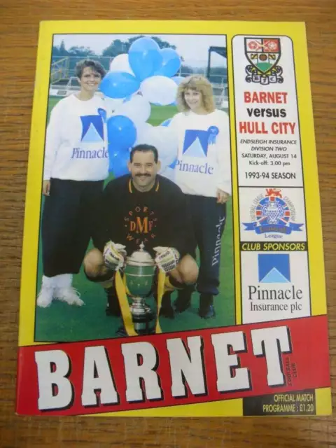 14/08/1993 Barnet v Hull City