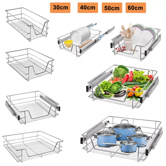 1/2 cassetto telescopico cassetto cucina cavo per cestello estratto armadio 30/40/50/60 cm