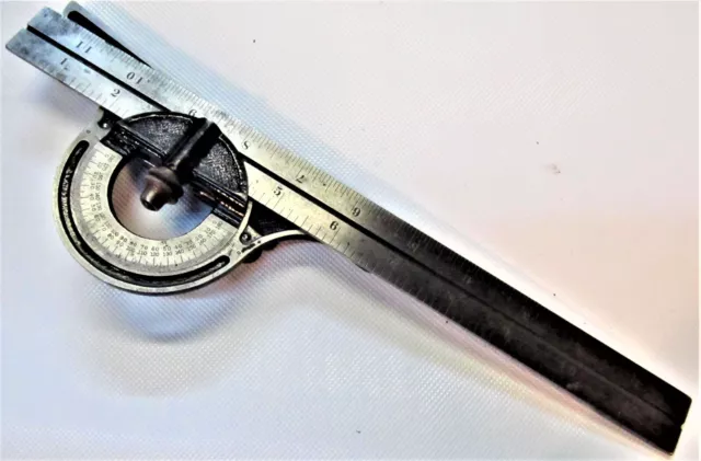 Starrett Hardened Steel Rule And Protractor Square