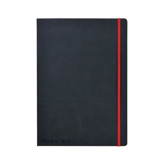 Black n' Red Casebound Hardback Notebook A4 Black 400038675