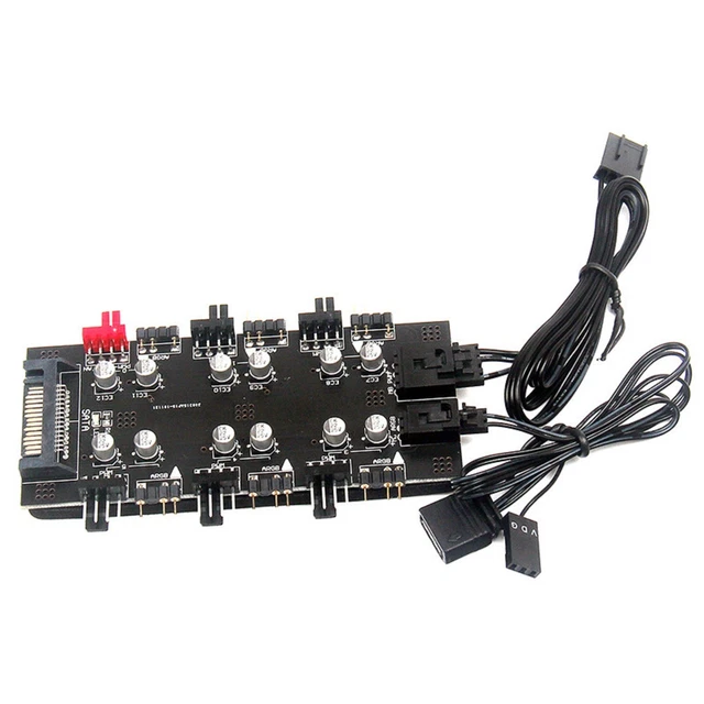 Pwm Expander SATA 1 TO 6 Way PWM /ARGB Device Expander 4-Pin Cooling Fans Hub ...
