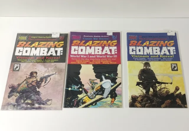 Blazing Combat: Apple Comics Lot of 3 Vietnam and Korea #1-2 93, #1 94  Frazetta
