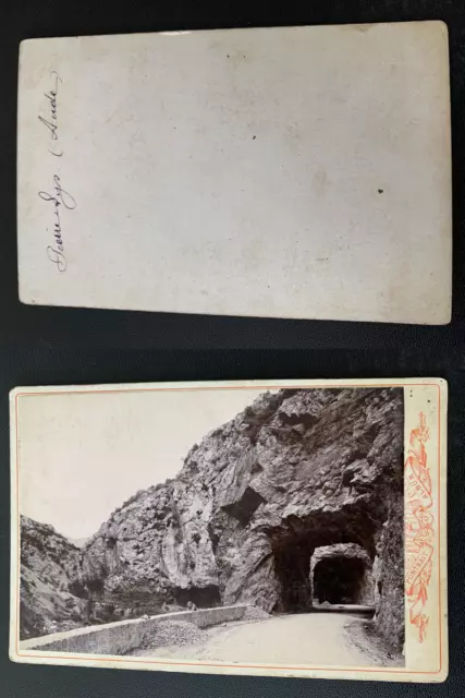 France, Gorges de la Pierre-Lys vintage print, cabinet card. Photomechanics