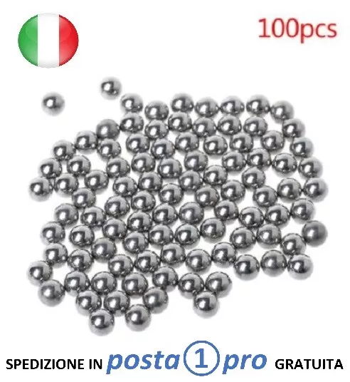 100 SFERE DI ACCIAIO INOX DIAMETRO 6mm PER FIONDA TIRO BERSAGLIO