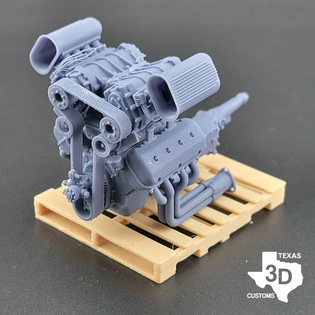 SUPERCHARGER BLOWER V8 Rc Car model engine 3D printed 1:10 scale Silver Silk PLA $24.00 SUPERCHARGER BLOWER V8 Rc Car model engine 3D printed 1:10 scale Silver Silk PLA $24.00