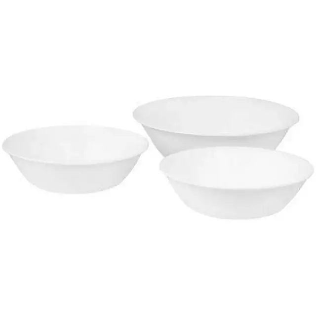 Classic Winter Frost White 2-Quart Serving Bowl, Set of 3, New