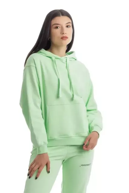 Hinnominate Chic Cotone Verde con Cappuccio Donna Felpa Autentico