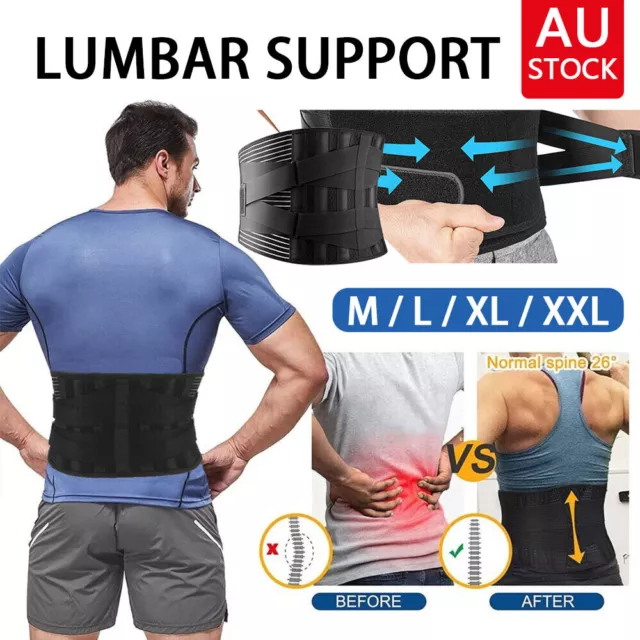 Double Pull Lumbar Lower Back Support Belt Brace Neoprene For Spine Posture Pain