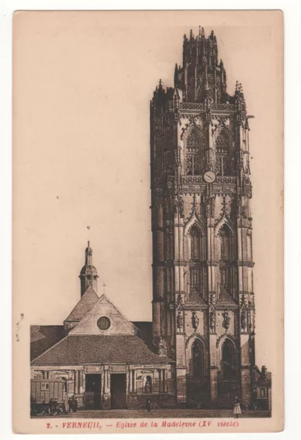 Cpa 27 - Verneuil : Église De La Madeleine (Eure) Non Écrite