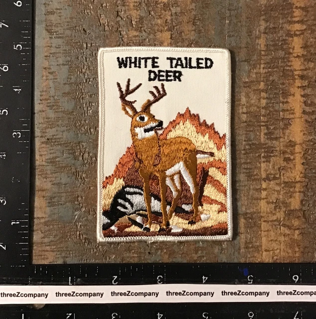 Vtg WHITE TAILED DEER Wildlife Animal Outdoors Game Hunting Sew-On Patch