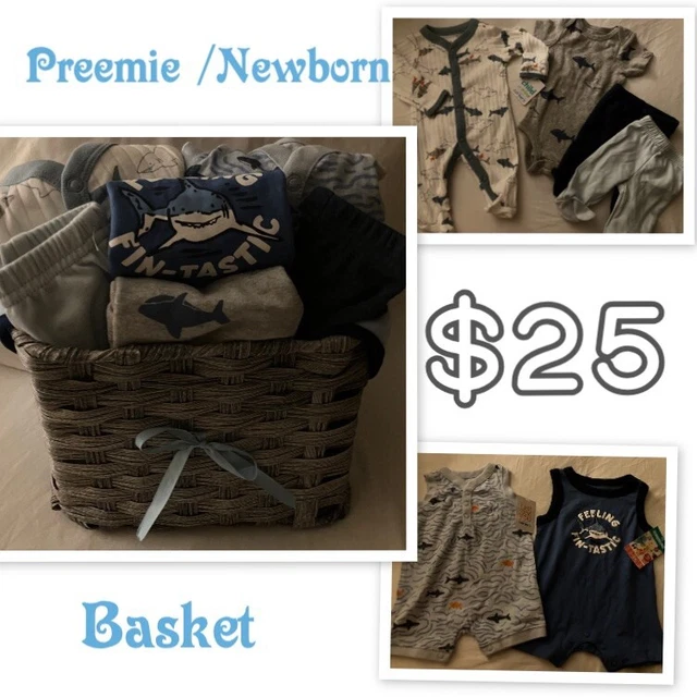 Carters Baby boy Basket Preemie /newborn