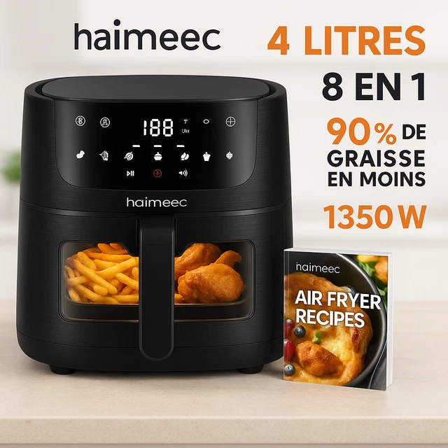 Friteuse Sans Huile Midea 8L 8-en-1 - Four à Air Chaud Multifonction Pour Friture, Rôtissage Et Déshydratation