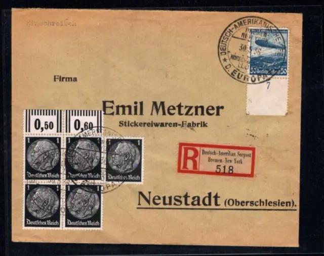 Dt. Amerikan. Seepost Bremen - New York, Dampfer Europa  (X1)