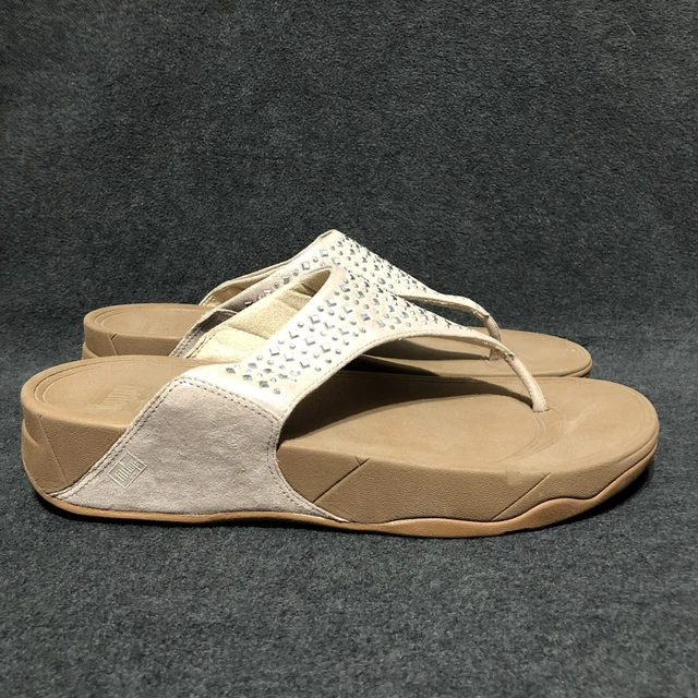 FITFLOP Shoes Women’s Size 11 Novi Jewel Studded Nude Thong  Flip Flop Sandals