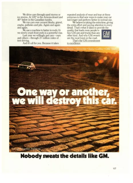 General Motors One Way or Another Destroy this Car Vintage 1990 Print Ad