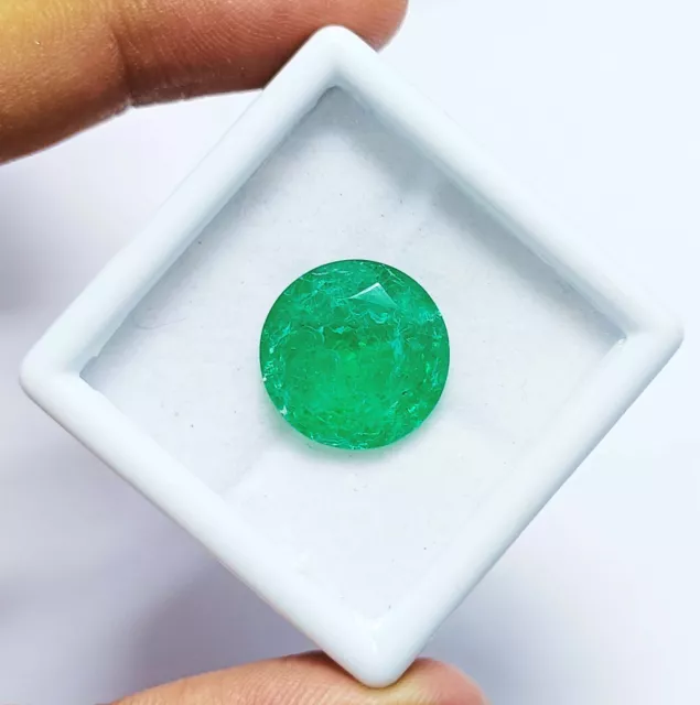 11.65 Ct Natural Green Emerald Round Cut EGL Certified Gemstone See Video GMQ