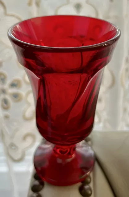 3 - Fostoria Glass Jamestown Ruby Red 6” Water Goblets 8 oz. Vintage