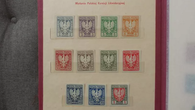 Polen 1919 / Kat. Fischer Nr. 55 – 65 / ohne Gummi wie verausgab  Postfrisch /