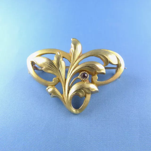 Art Nouveau Gold Filled Brooch by Fix / Antique Jugendstil pin