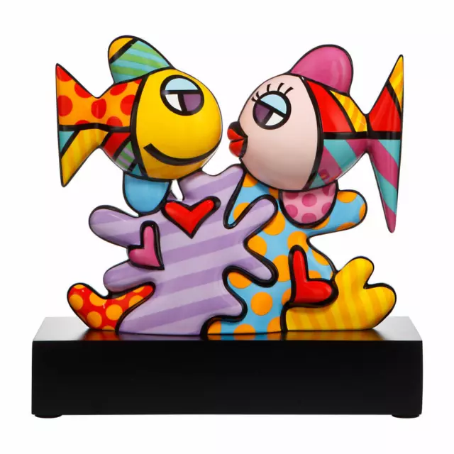 Goebel Figur Romero Britto - Ocean Love, Pop Art Dekofigur Fische Porzellan 31cm