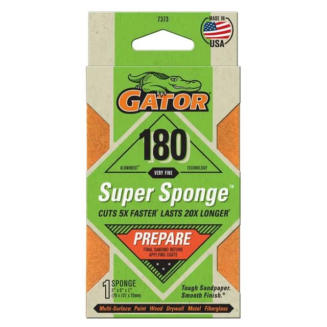 Super Sponge 3 In. X 5 In. X 1 In. Very Fine 180-Grit Sanding Sponge