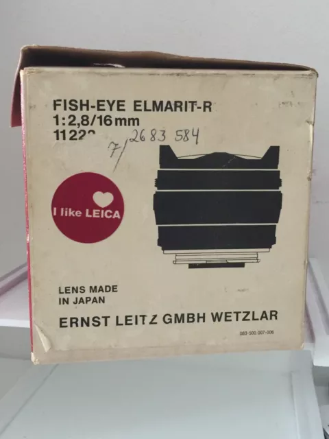 #K0017 - Leica Leer Box Leer Verpackung Empty für Elmarit R 2,8/16mm Fish-eye