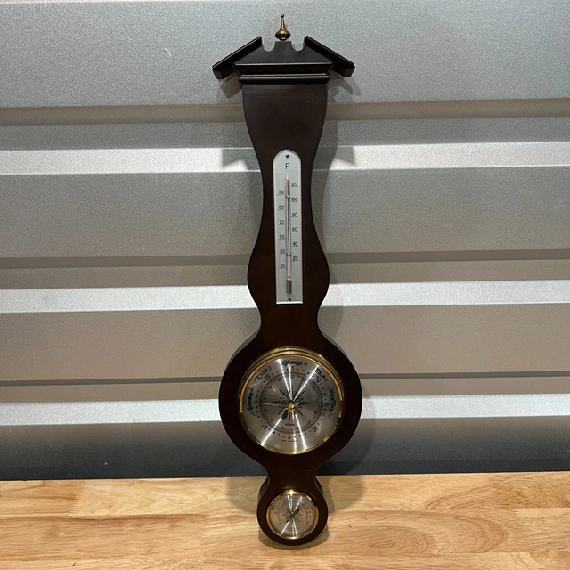Vintage Weather Station Banjo Barometer Thermometer Humidity by Linden W Germany