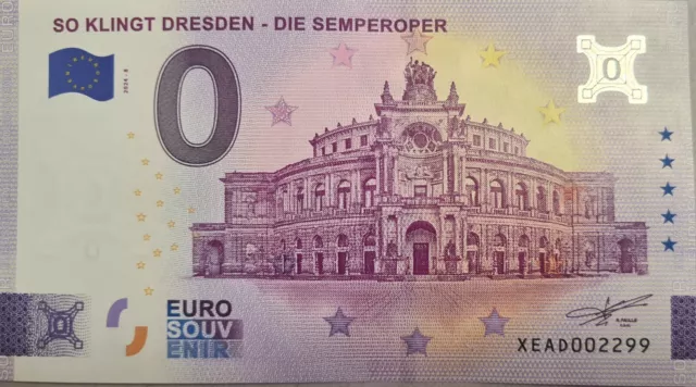 Neu! XEAD  2024-8 Null 0 Euro-Schein So klingt Dresden - Die Semperoper  versch.