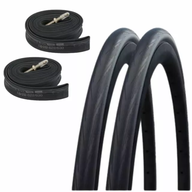 Schwalbe Lugano II Value Bundle 2x Tyres and 2x SV15 Tubes Presta (700 x 28c)