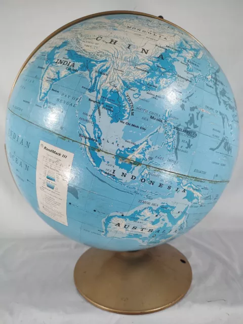 Vintage Randmark III World Globe 16 Inches Diameter Rand McNally Celestial Map