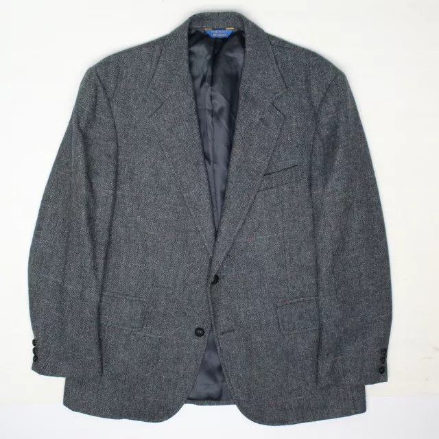 VTG Pendleton Tweed Mens Sport Coat 42R Green Gray Blue Plaid Wool Jacket