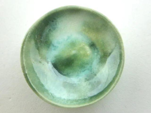 Dollhouse Miniature ceramic bowl - emerald green