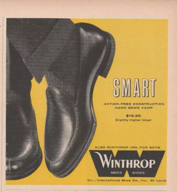 1959 WINTHROP MEN'S Shoes Vintage Print Ad 1950s Hand Sewn St. Louis ...