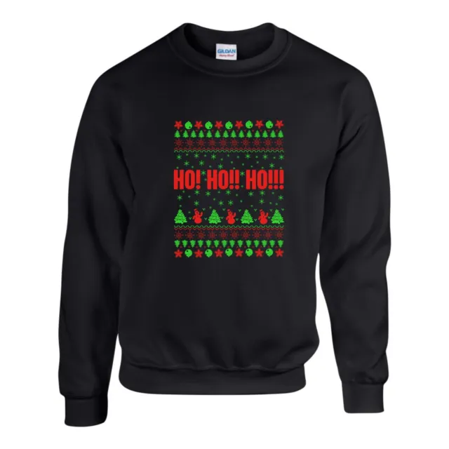 Ho Ho Ho Christmas Jumper Funny Santa Ugly Merry Xmas Gift Sweatshirt Unisex Top
