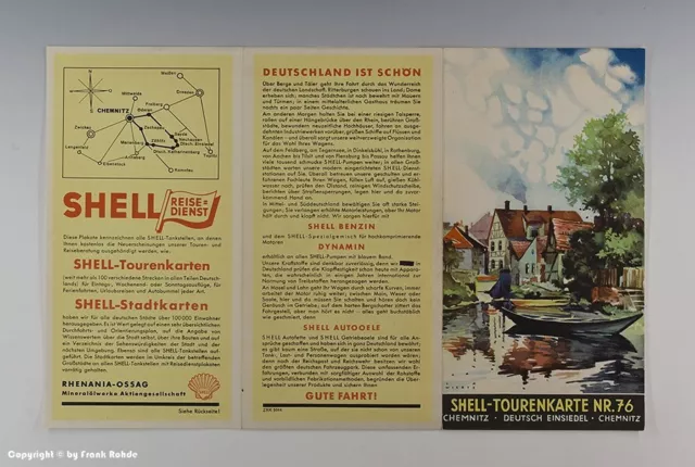 SHELL-TOURENKARTE CHEMNITZ-DEUTSCH EINSIEDEL um 1925