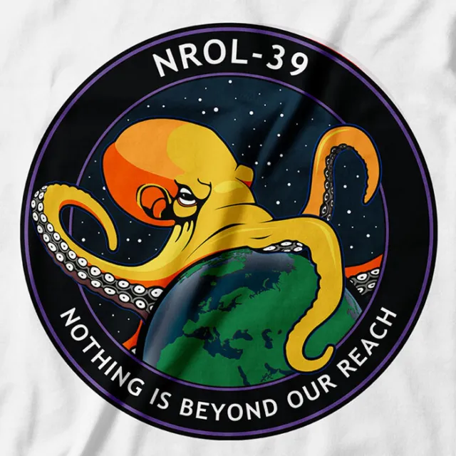 Spy Mission - Official NROL-39 octopus logo T-Shirt | spy satellite USA-247 NASA